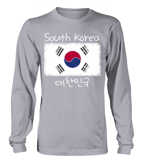 Vintage National South Korea Flag Korean Hangul Long sleeved Unisex