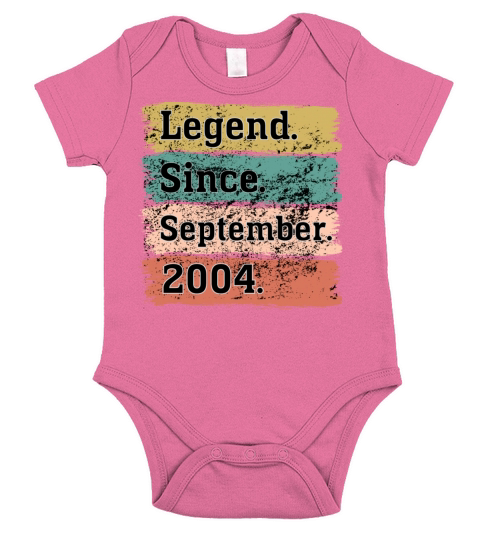 18 Years Old Gifts Legend Since September 2004 18t Short Sleeve Baby One-Piece