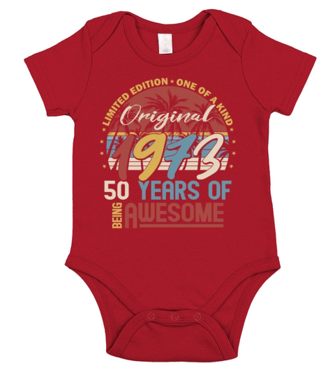 50th birthday vintage 1973 original 1973 Short Sleeve Baby One-Piece