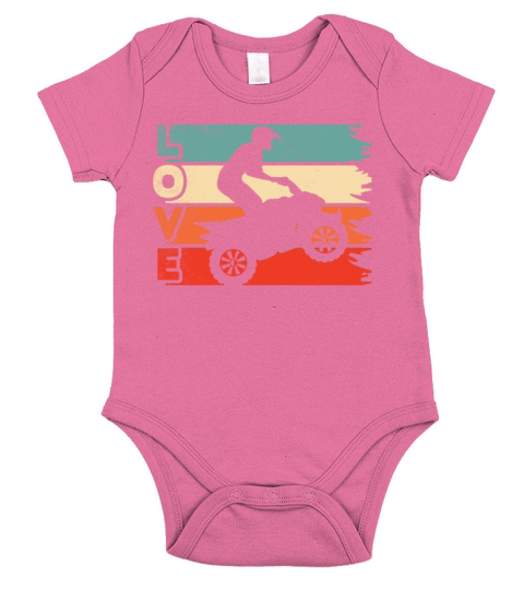 all terrain vehicles Cute LOVE art vintage retro Short Sleeve Baby One-Piece