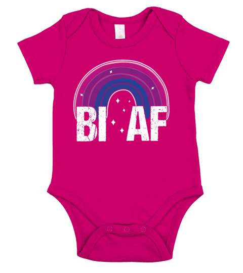 Bi AF Bisexual Pride Flag Rainbow Short Sleeve Baby One-Piece