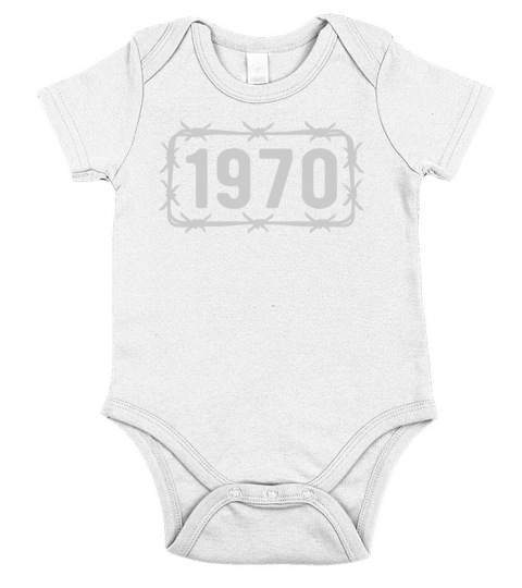 Birthday Vintage 1970 Barbed Wire Short Sleeve Baby One-Piece