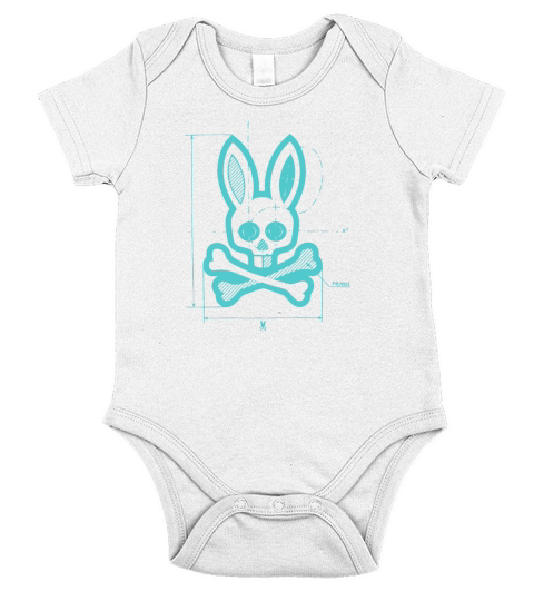 Bunny Psycho Horror Short Sleeve Baby One-Piece