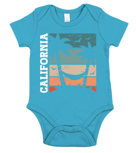 California Summer Sun Palms Beach Water Cali Love Short Sleeve Baby One-Piece