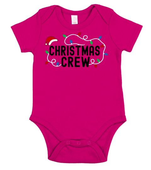 Christmas Crew Lights Grunge Hat Matching Pajama Short Sleeve Baby One-Piece