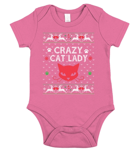 Crazy cat lady ugly Christmas Short Sleeve Baby One-Piece
