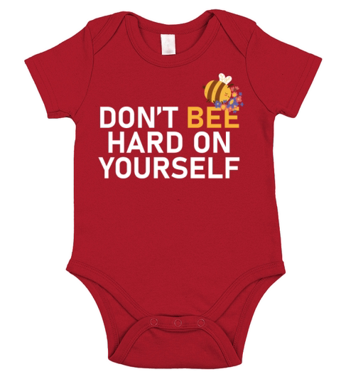 Dont Bee Hard On Yourself Cute Beekeeping Positiv Short Sleeve Baby One-Piece