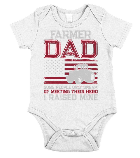 Farming Farmer Dad Father Tractor Short Sleeve Baby One-Piece