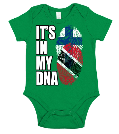 Finland And Trinidad Tobago Mix Heritage DNA Flag Short Sleeve Baby One-Piece