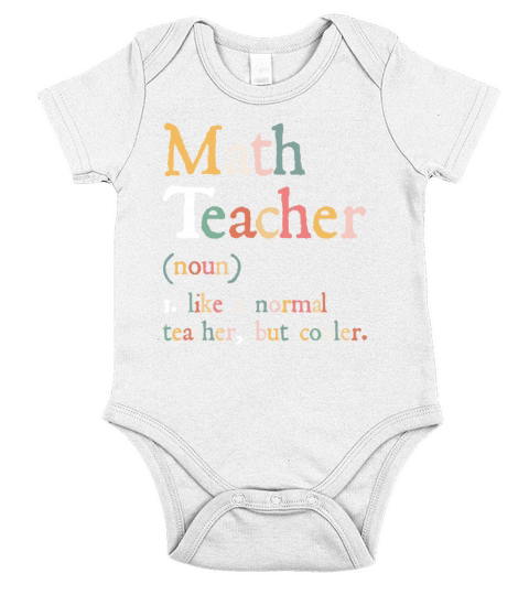 Funny Math Teacher Definition Design School Cool Short Sleeve Baby One-Piece