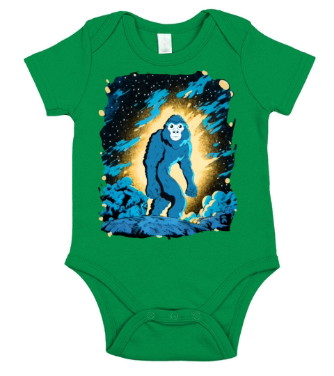 Funny Retro Bigfoot in the Wild Short Sleeve Baby One-Piece