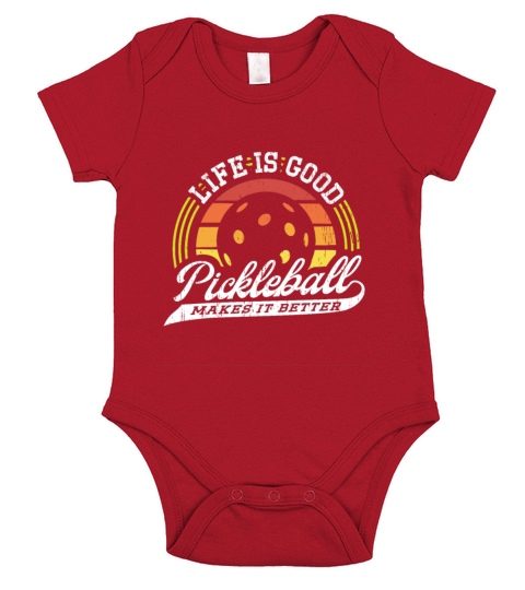 Funny Vintage Pickleball Short Sleeve Baby One-Piece