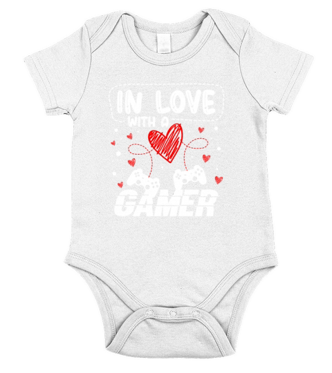 In Love With A Gamer Video Game Valentines Day Short Sleeve Baby One-Piece