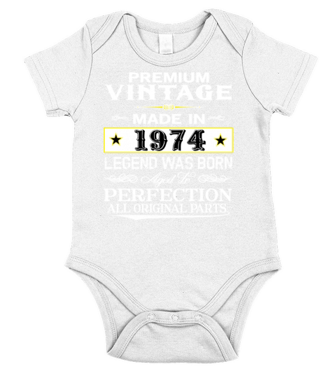 PREMIUM VINTAGE 1974 Short Sleeve Baby One-Piece