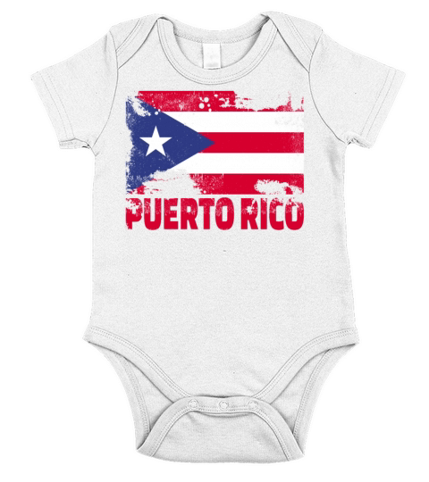 Puerto Rico Flag Vintage Distressed Caribbean Grun Short Sleeve Baby One-Piece