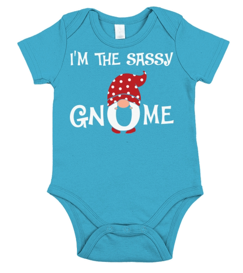 Sassy Gnome Christmas Matching Family Short Sleeve Baby One-Piece
