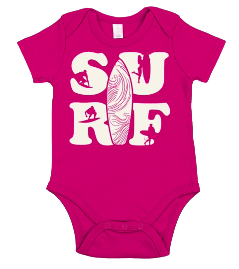 Surf Surfboard Vintage Surfers Retro 80s 90s Short Sleeve Baby One-Piece
