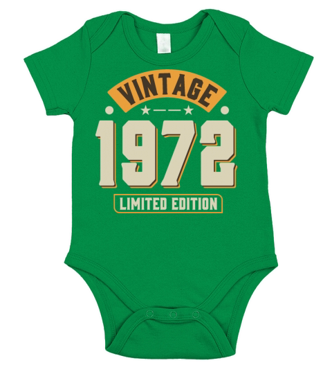 Vintage 1972 50th Birthday Fiftieth Gift Short Sleeve Baby One-Piece