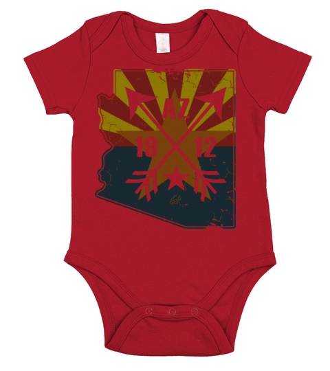 Vintage Arizona Flag Map Short Sleeve Baby One-Piece