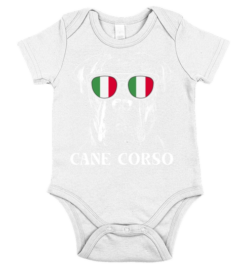 Vintage Cane Corso Dog Italy Flag Short Sleeve Baby One-Piece