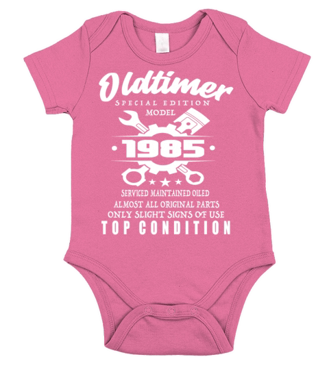 Vintage Special Edition Model 1985 Birthday Short Sleeve Baby One-Piece