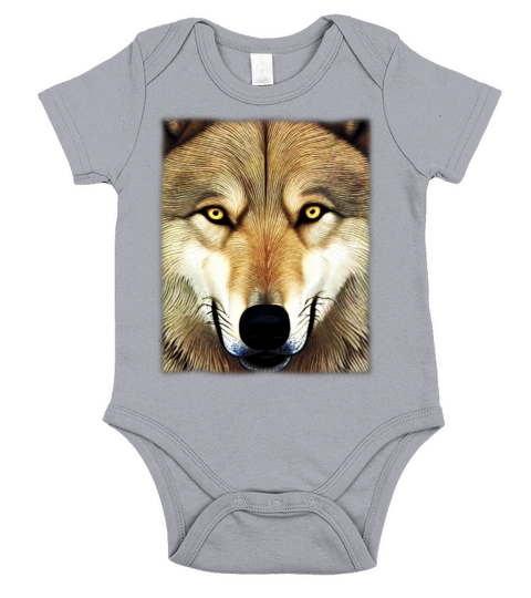 Wolf artwork design predator face imprint Short Sleeve Baby One-Piece