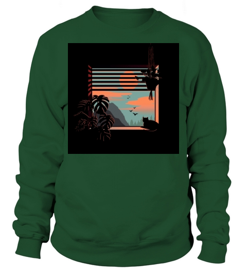 A cat looks at the sunset Sweatshirt Unisex