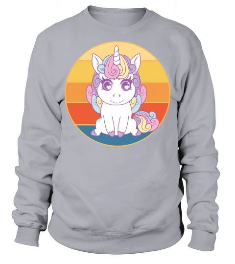 Cute Kawaii Unicorn Retro Sunset Vintage Sweatshirt Unisex