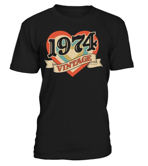 Classic Retro Heart Vintage 1974 T-Shirt Unisex