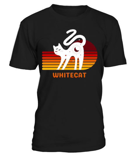 funny white cat retro vintage whitecat T-Shirt Unisex