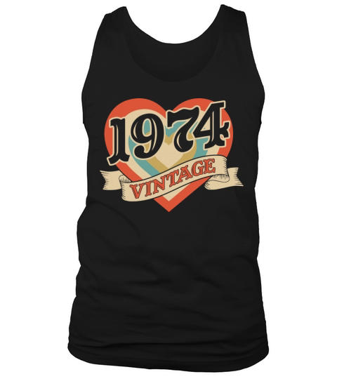 Classic Retro Heart Vintage 1974 Tank Top Unisex