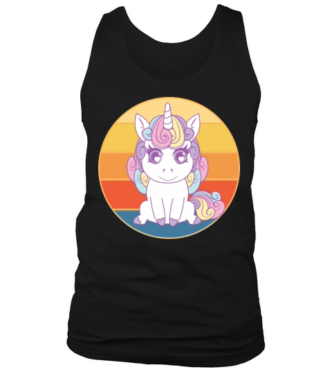 Cute Kawaii Unicorn Retro Sunset Vintage Tank Top Unisex