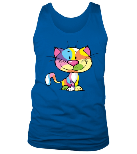 Cute Kitty Cartoon Colorful Pop Art Design Tank Top Unisex