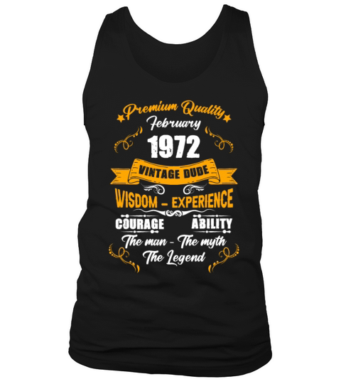 February 1972 Vintage Birthday Present Tank Top Unisex