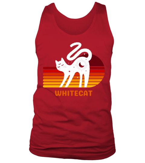 funny white cat retro vintage whitecat Tank Top Unisex