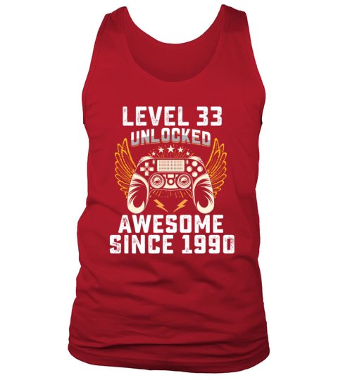 Gaming Level 33 Unlocked Awesome Since 1990 Tank Top Unisex