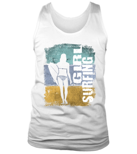 Girl Surfing Vintage Retro Surfer Girl Tank Top Unisex