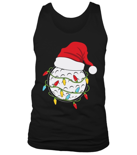 Golf Christmas Lights Santa Hat Tank Top Unisex