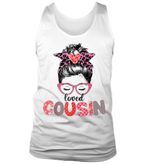 Hearts Leopard Messy Bun Cousin Xmas Valentines Mo Tank Top Unisex