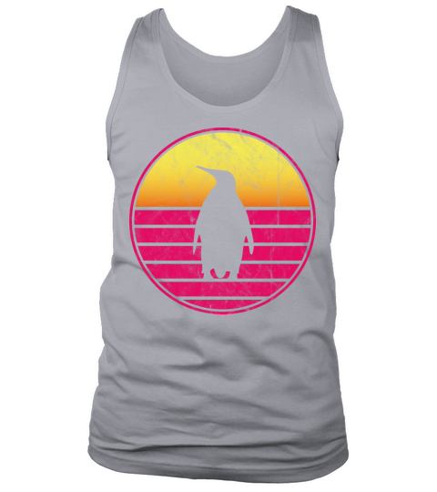 Penguin Vintage Sunset Retro Cute Womens Penguin Tank Top Unisex