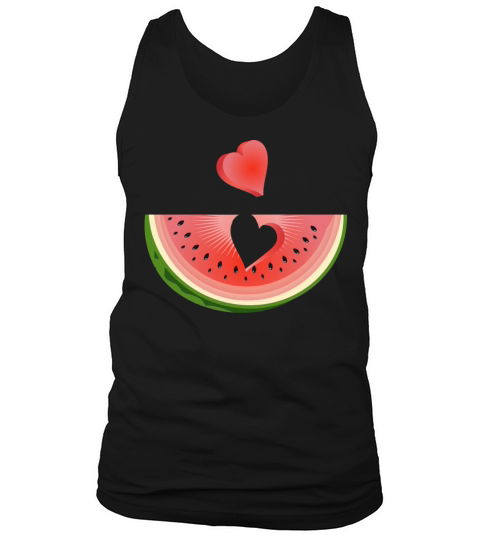 Piece of a watermelon with a heart Tank Top Unisex