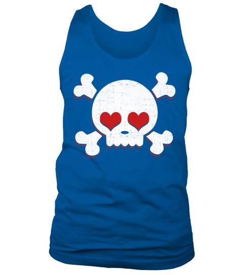 Skull Heart Valentines Day Pirate Flag Tank Top Unisex