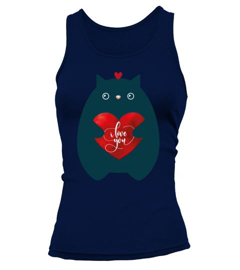 Cat In Love-I Love You-Cute Kitten Valentine Day Tank top Woman