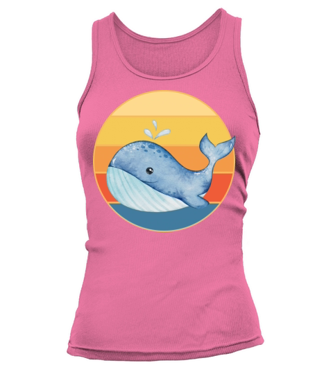 Cute Kawaii Whale Retro Sunset Vintage Ocean Tank top Woman