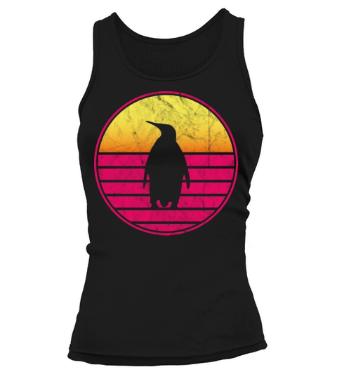 Penguin Vintage Sunset Retro Cute Womens Penguin Tank top Woman