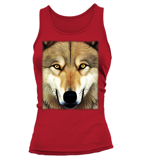 Wolf artwork design predator face imprint Tank top Woman