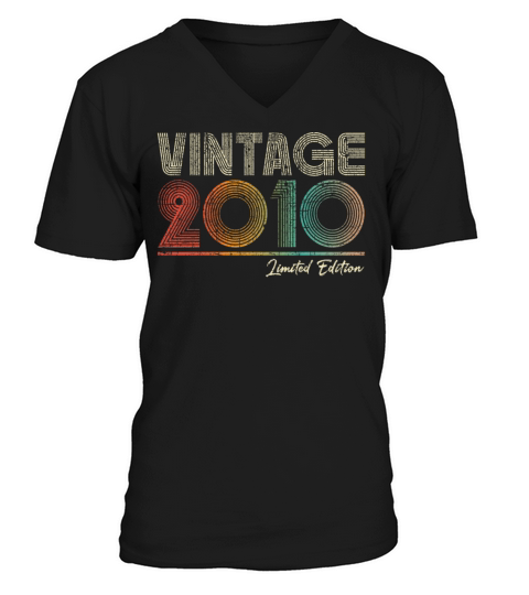 13 Years Old Vintage 2010 13th Birthday Gifts V-Neck T-shirt