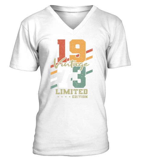 50th birthday vintage 1973 limited edition V-Neck T-shirt