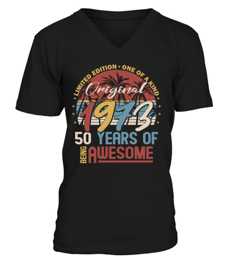 50th birthday vintage 1973 original 1973 V-Neck T-shirt