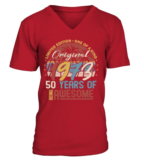 50th birthday vintage 1973 original 1973 V-Neck T-shirt